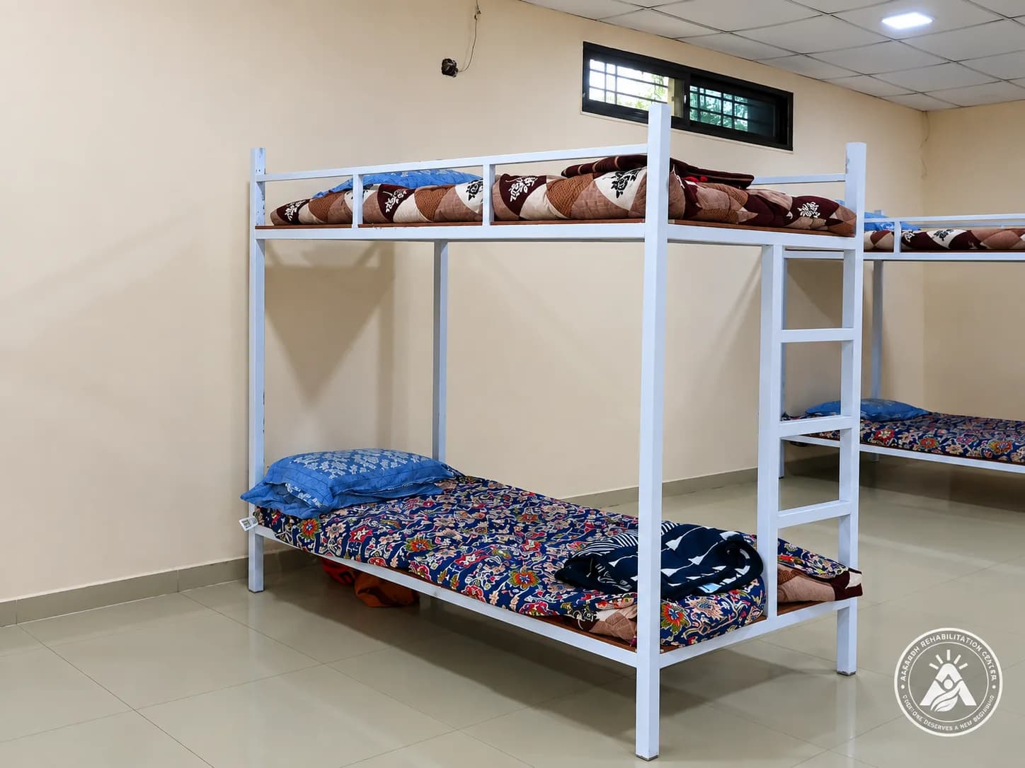 A side view of a residential bunk room