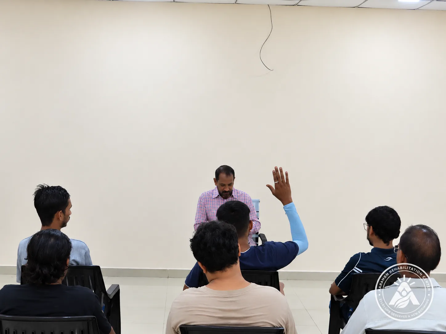 A facilitated group learning session at Aarambh